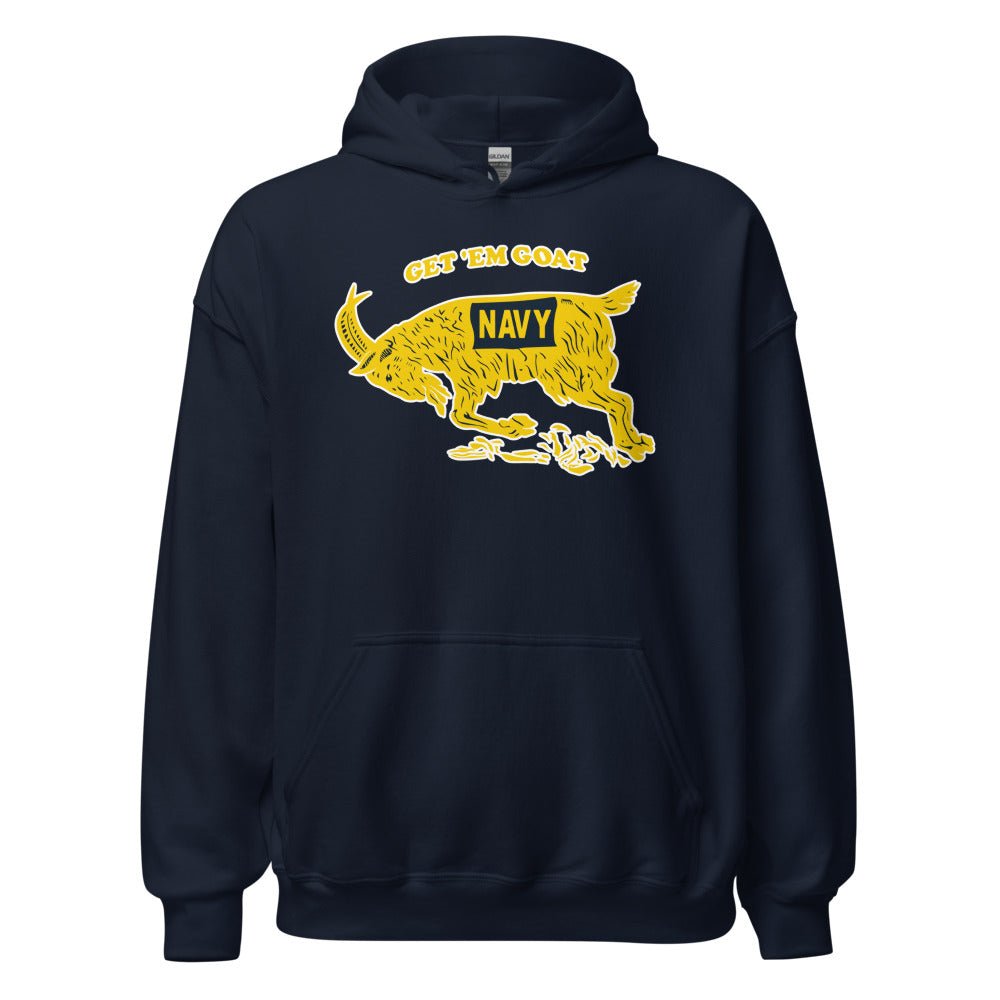 Vintage Navy Hoodie - 1942 Navy Get 'Em Goat Art Hoodie - rivalryweek