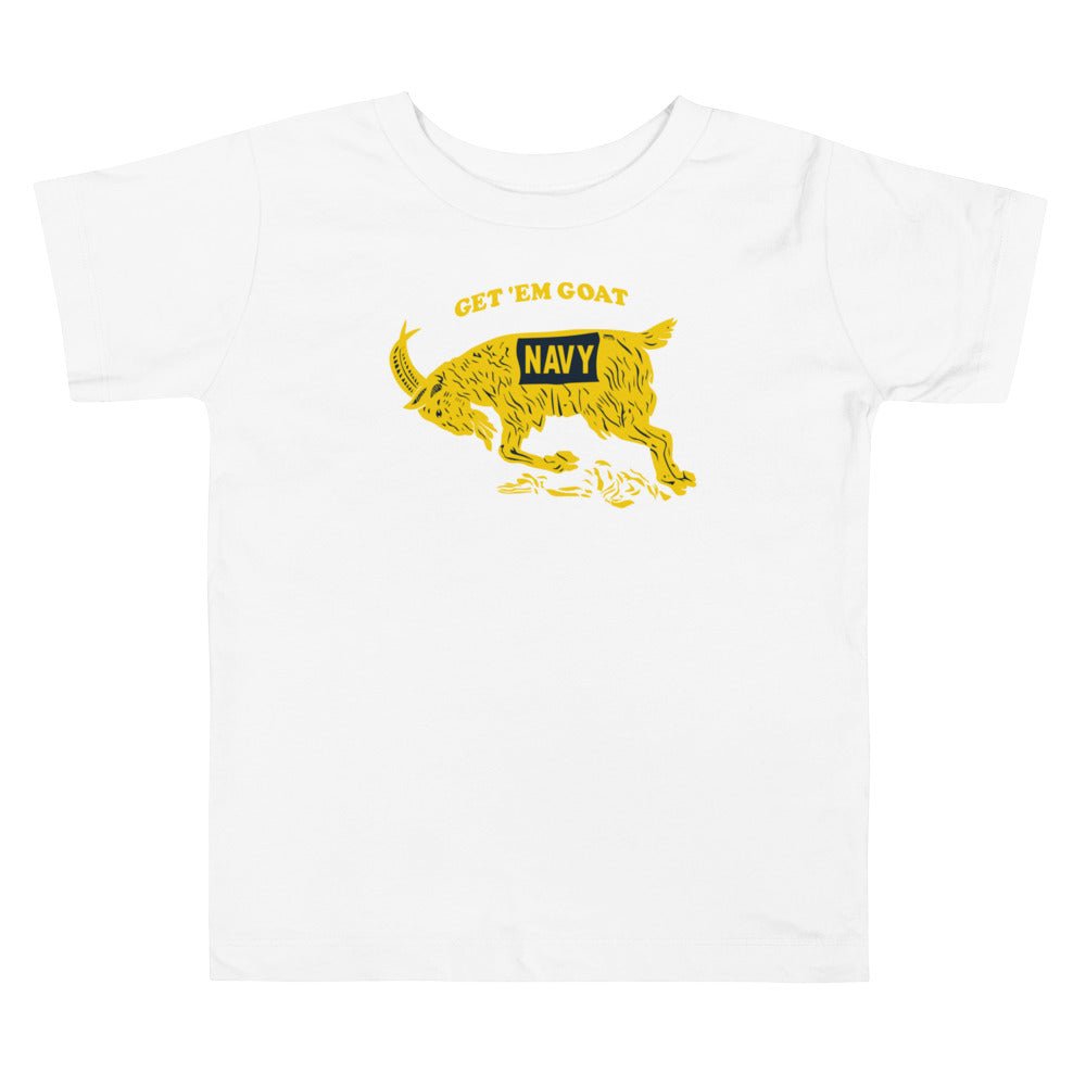 Vintage Navy Toddler T Shirt - 1942 Navy Get 'Em Goat Art Toddler Staple Tee - rivalryweek