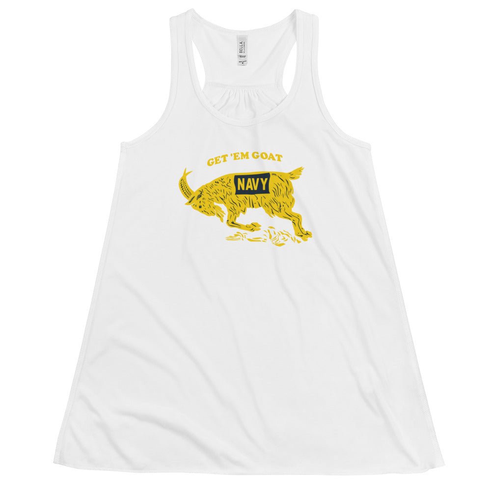 Vintage Navy Women's Flowy Tank Top - 1942 Navy Get 'Em Goat Art W Tank Top - rivalryweek