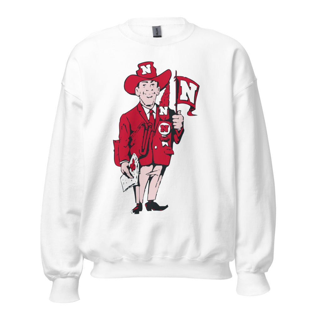 Vintage Nebraska Fan Crew Neck Sweatshirt - 1965 Big Red Art Sweatshirt - rivalryweek