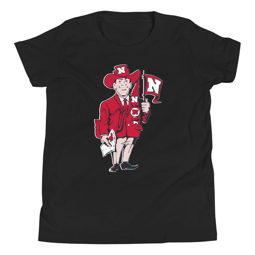 Vintage Nebraska Fan Kids Youth Shirt - 1965 Big Red Art Youth Staple Tee - rivalryweek