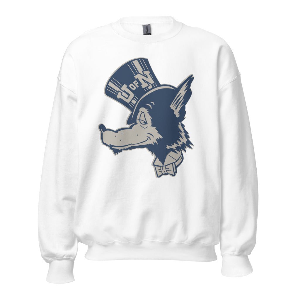 Vintage Nevada Crew Neck Sweatshirt - 1950s Dapper Wolf Art Sweatshirt - rivalryweek