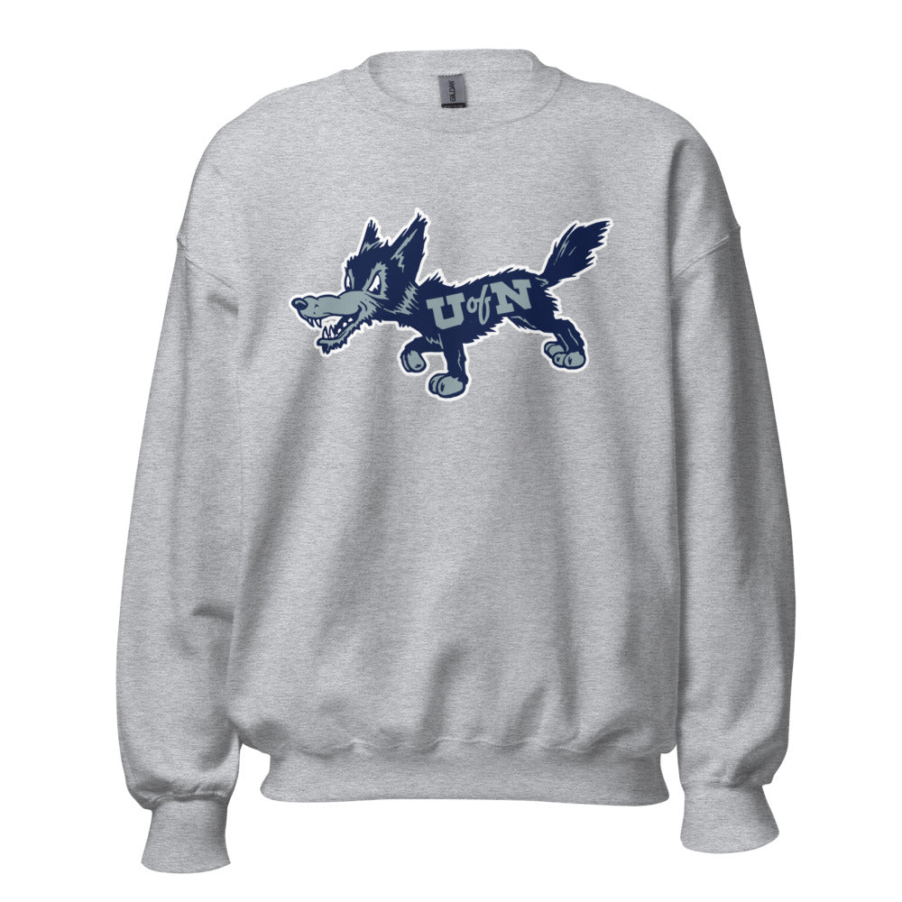 Vintage Nevada Wolfpack Crew Neck Sweatshirt - 1940s U of N Wolfpack Mascot Art Sweatshirt - rivalryweek