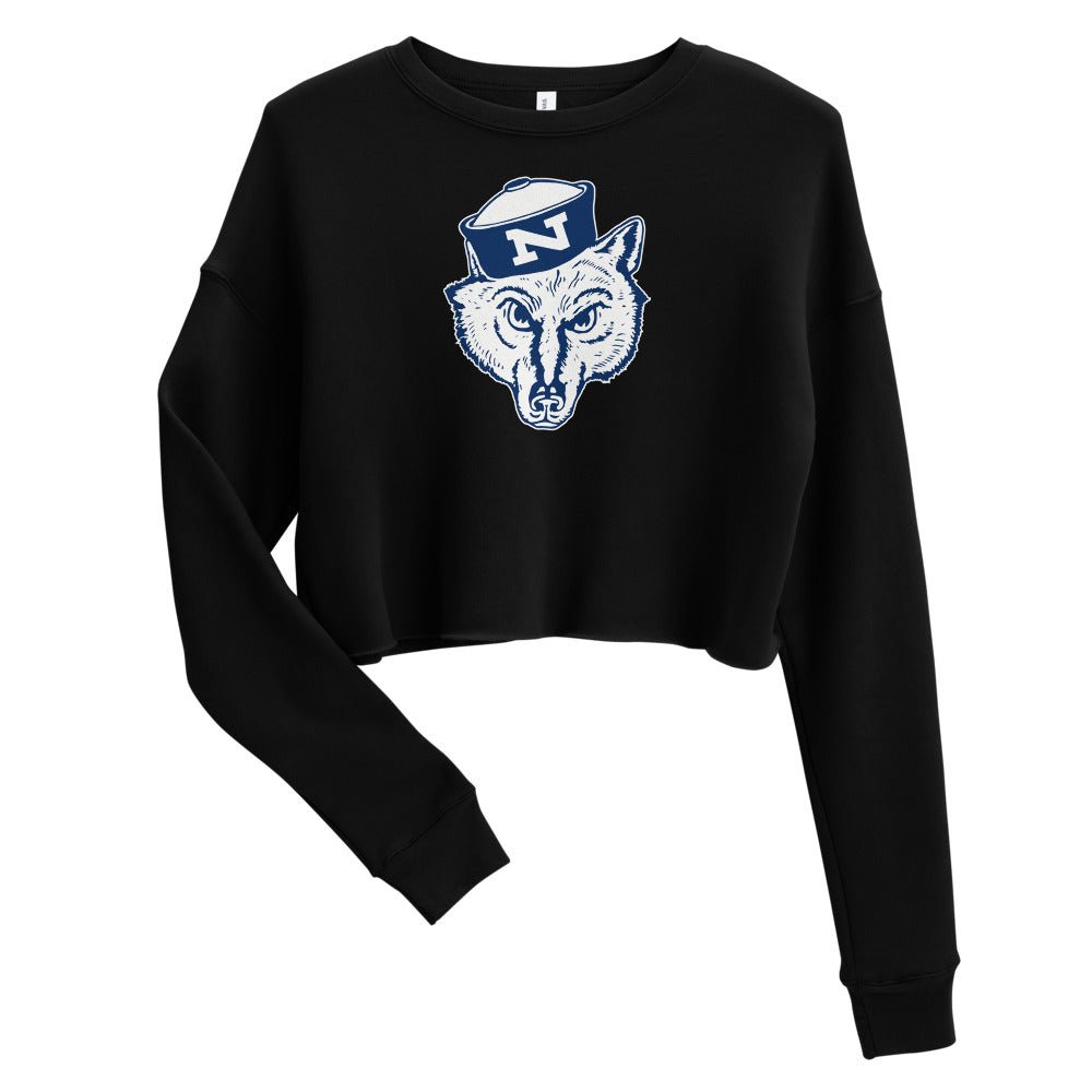 Vintage Nevada Women's Cropped Sweatshirt - 1940s Sailor Wolf Art Cropped Sweatshirt - rivalryweek