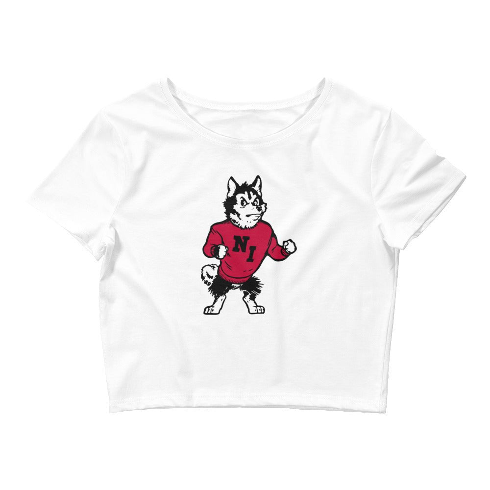 Vintage NIU Crop Top - 1968 Strutting Husky Art Crop Top - Rivalry Week