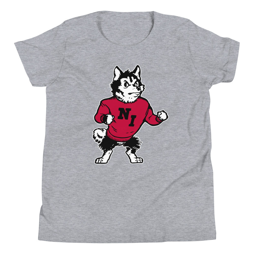 Vintage NIU Kids Youth Shirt - 1968 Strutting Husky Art Youth Staple Tee - Rivalry Week