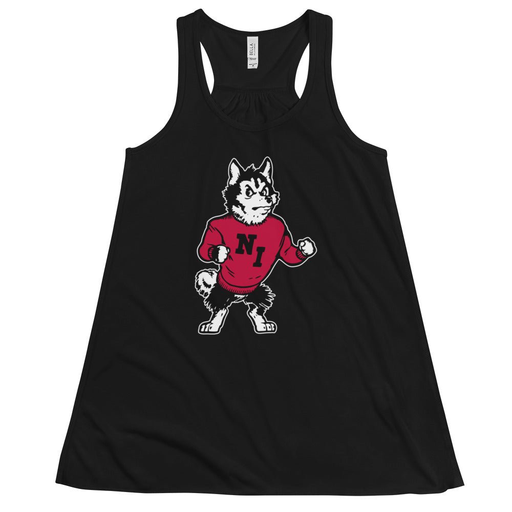 Vintage NIU Women's Flowy Tank Top - 1968 Strutting Husky Art W Tank Top - Rivalry Week