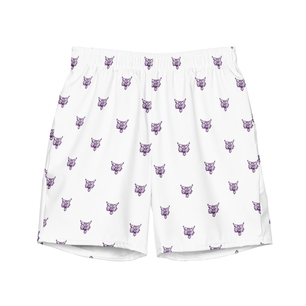 Vintage Northwestern Swim Trunks - 1950s Roaring Wild Cat White Pattern Swim Trunks - Rivalry Week