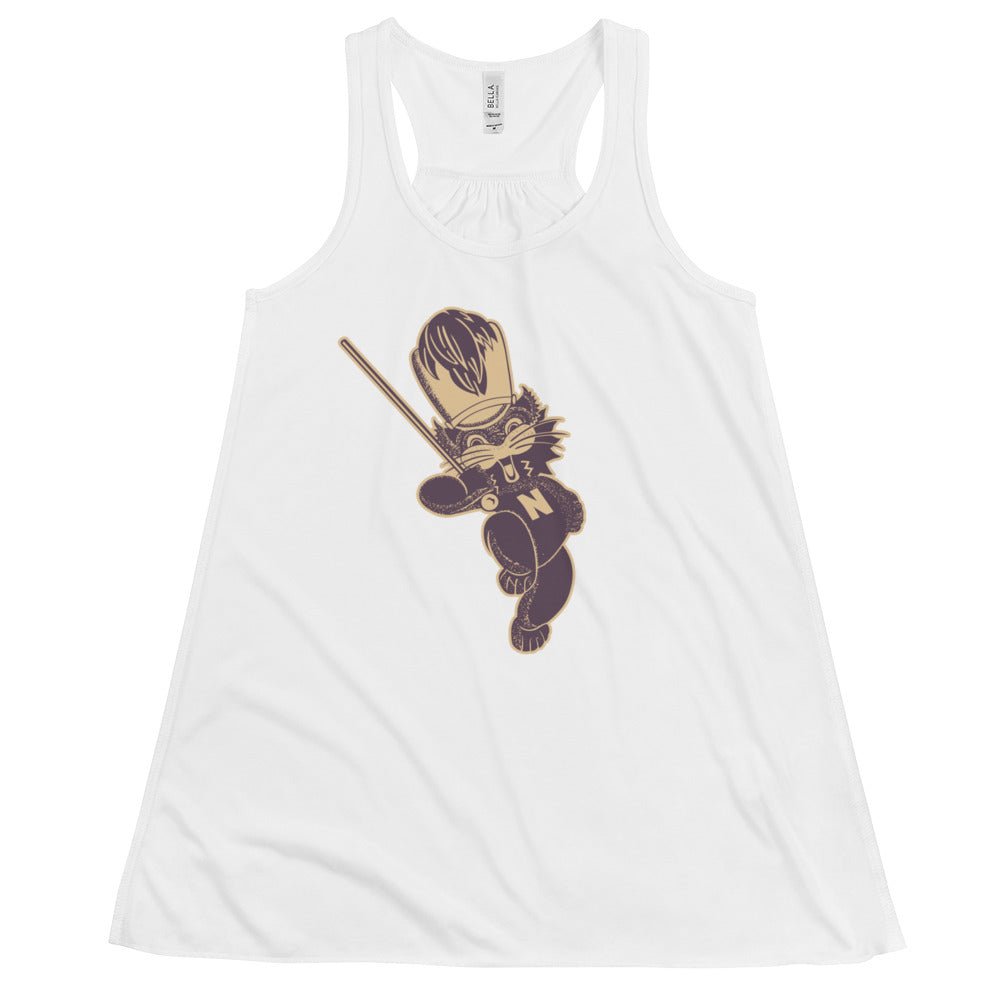 Vintage Northwestern Wildcat Women's Flowy Tank Top - 1950s Band Wildcat Art W Tank Top - rivalryweek