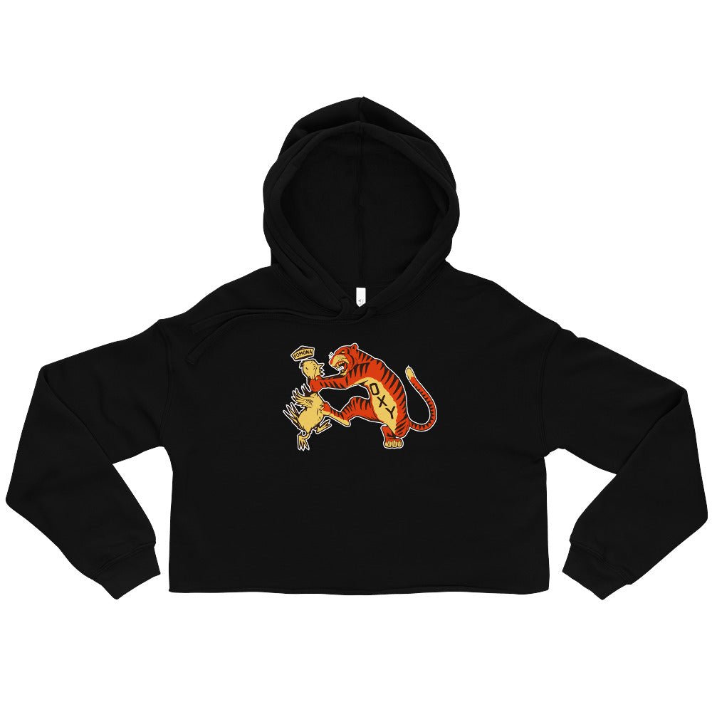 Vintage Occidental College Rivalry Women's Cropped Hoodie - 1930s Tigers vs. Pomona Art Cropped Hoodie - rivalryweek