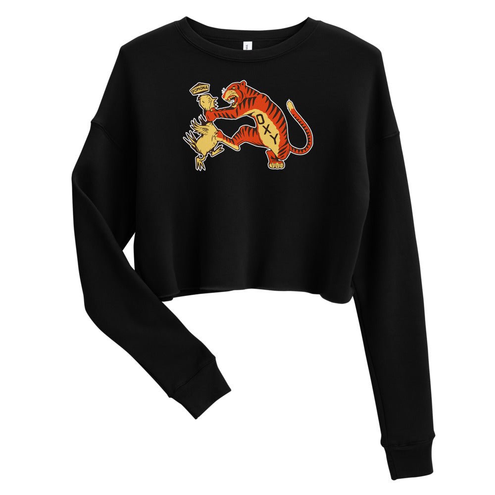 Vintage Occidental College Rivalry Women's Cropped Sweatshirt - 1930s Tigers vs. Pomona Art Cropped Sweatshirt - rivalryweek