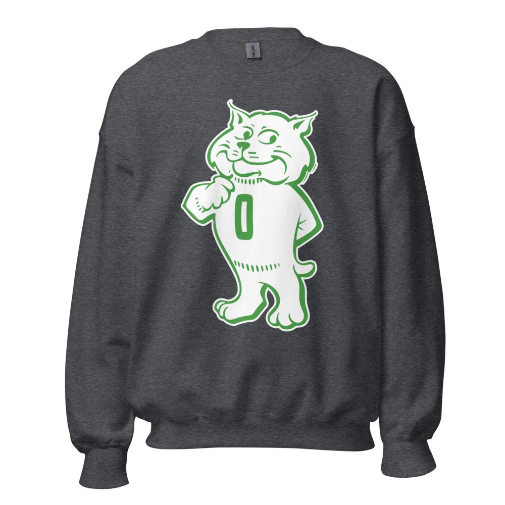 Vintage Ohio Mascot Crew Neck Sweatshirt - 1960s Proud Bobcat Art Sweatshirt - Rivalry Week