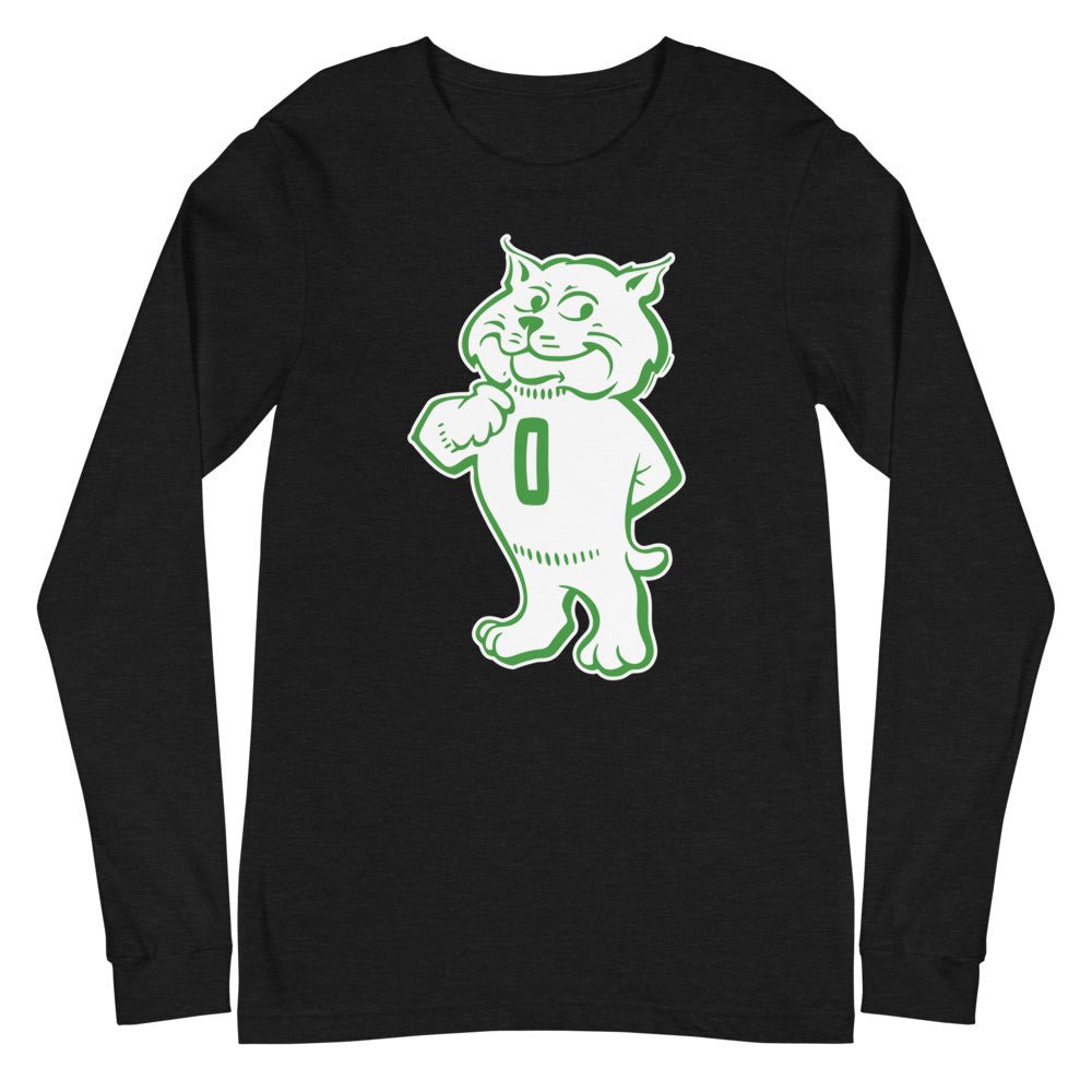 Vintage Ohio Mascot Long Sleeve Shirt - 1960s Proud Bobcat Art Long Sleeve Shirt - Rivalry Week