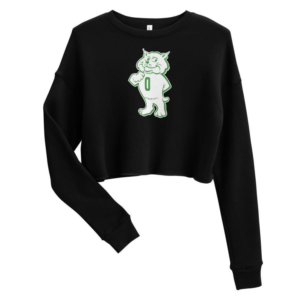 Vintage Ohio Mascot Women's Cropped Sweatshirt - 1960s Proud Bobcat Art Cropped Sweatshirt - Rivalry Week