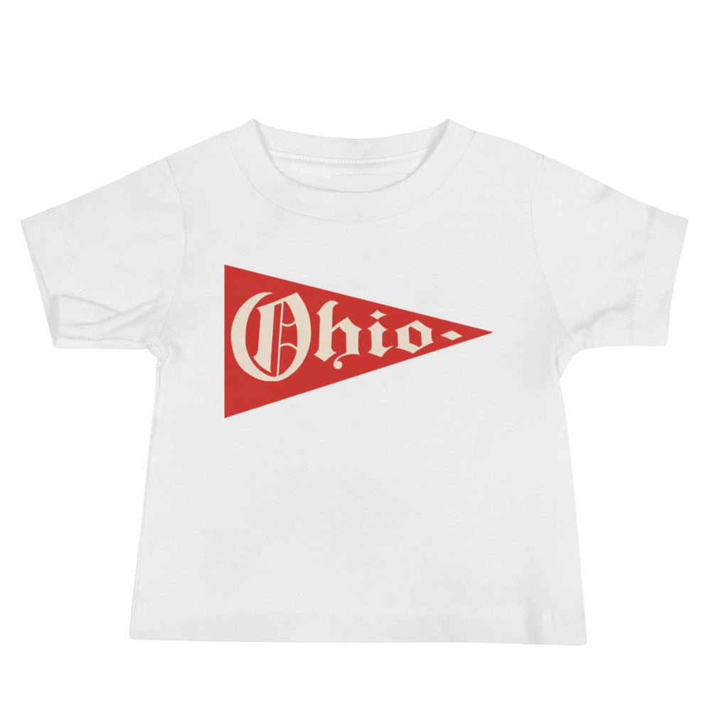 Vintage Ohio State Baby T Shirt - 1960s Ohio Pennant Art Baby Staple Tee - Rivalry Week