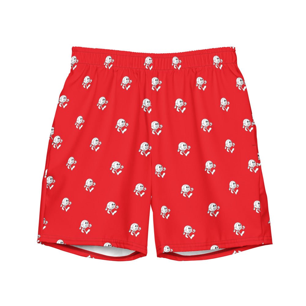 Vintage Ohio State Swim Trunks - 1950s Cartoon Buckeye Red Pattern Swim Trunks - Rivalry Week