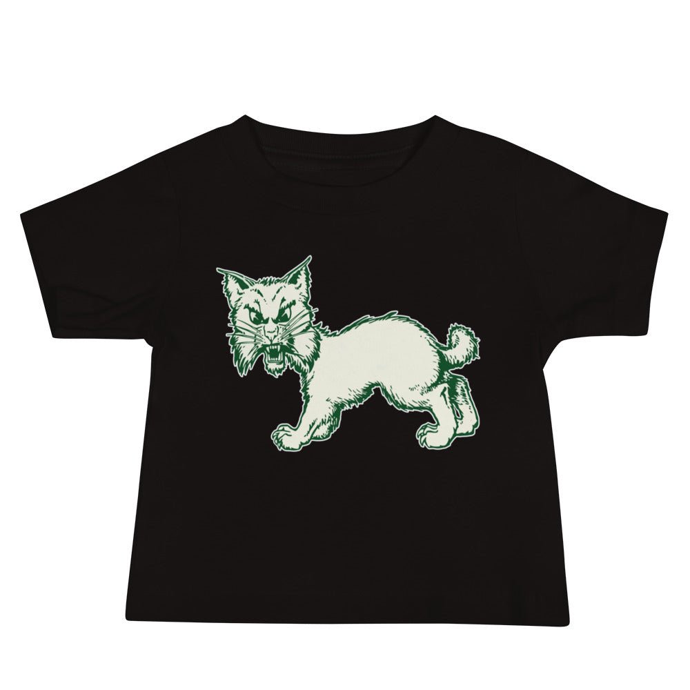 Vintage Ohio University Baby T Shirt - 1950s All Fours Bobcat Art Baby Staple Tee - rivalryweek