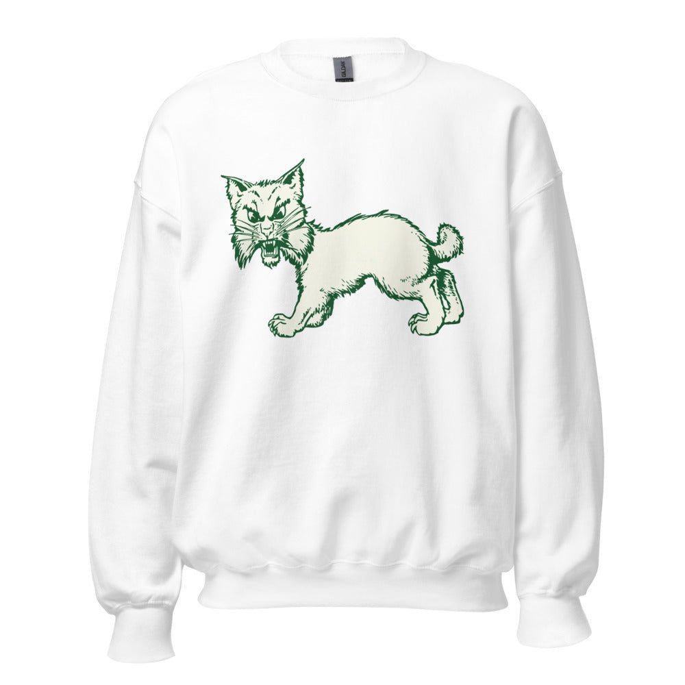 Vintage Ohio University Crew Neck Sweatshirt - 1950s All Fours Bobcat Art Sweatshirt - rivalryweek