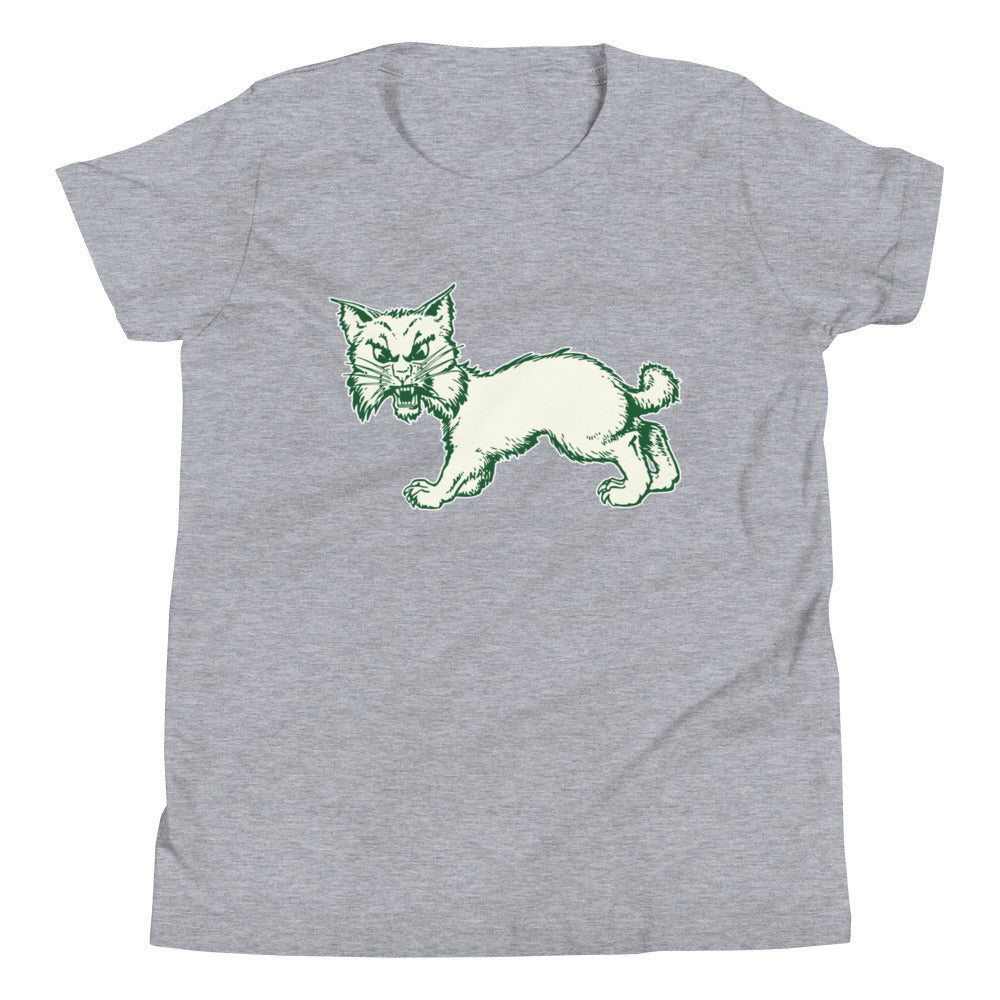 Vintage Ohio University Kids Youth Shirt - 1950s All Fours Bobcat Art Youth Staple Tee - rivalryweek