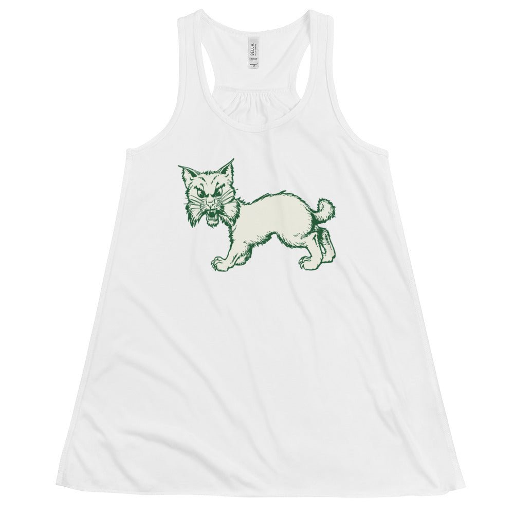 Vintage Ohio University Women's Flowy Tank Top - 1950s All Fours Bobcat Art W Tank Top - rivalryweek