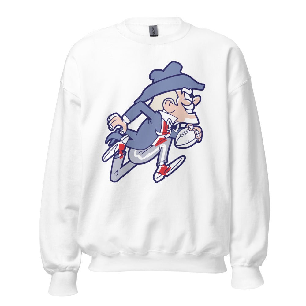 Vintage Ole Miss Football Crew Neck Sweatshirt - 1950s Running Colonel Reb Art Sweatshirt - rivalryweek