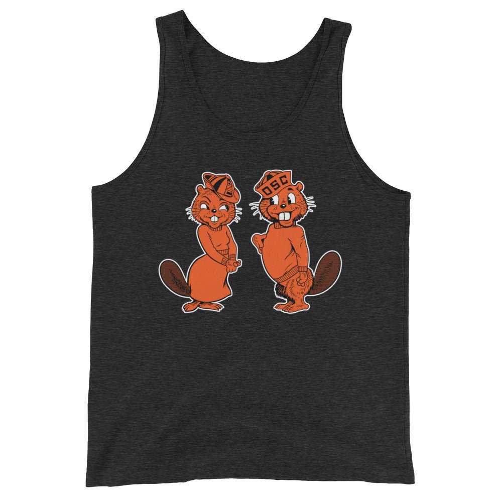 Vintage Oregon State Men's Tank Top - 1950s Beaver Co-Eds Art Mens Tank Top - rivalryweek