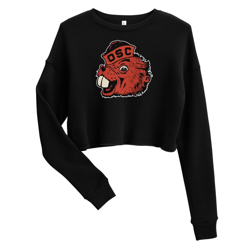 Vintage Oregon State Women's Cropped Sweatshirt - 1951 Sailor Beaver Art Cropped Sweatshirt - rivalryweek