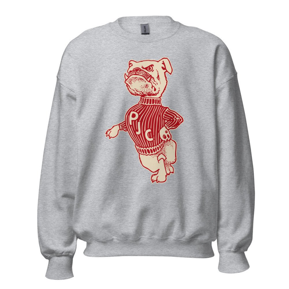 Vintage Pasadena City College (fka PJC) Crew Neck Sweatshirt - 1940s Varsity Bulldog Art Sweatshirt - rivalryweek