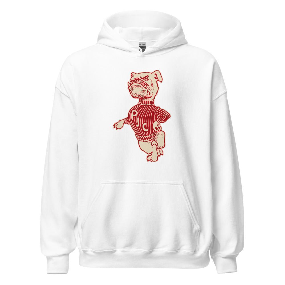 Vintage Pasadena City College (fka PJC) Hoodie - 1940s Varsity Bulldog Art Hoodie - rivalryweek