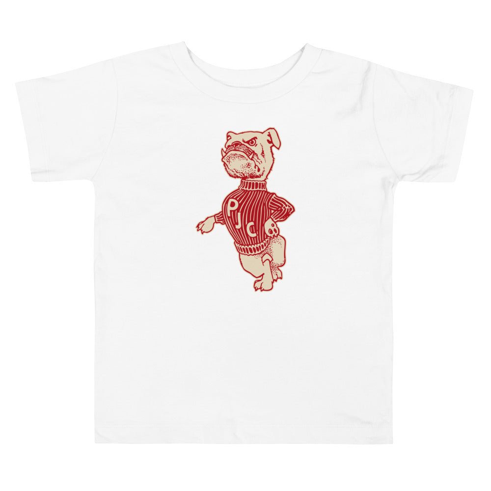 Vintage Pasadena City College (fka PJC) Toddler T Shirt - 1940s Varsity Bulldog Art Toddler Staple Tee - rivalryweek