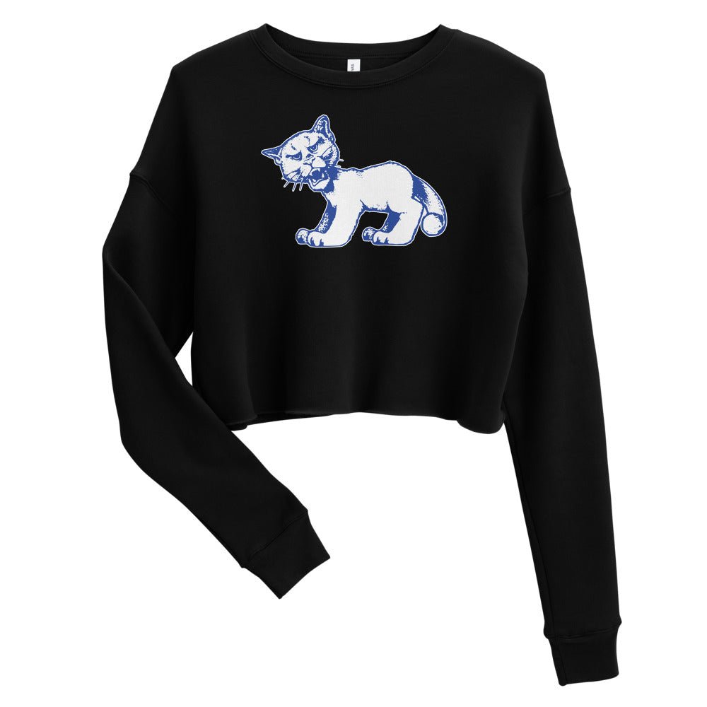 Vintage Penn State Mascot Women's Cropped Sweatshirt - 1950s All Fours Nittany Lion Art Cropped Sweatshirt - rivalryweek