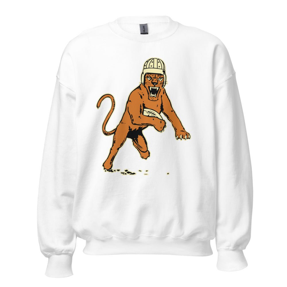 Vintage Pitt Football Crew Neck Sweatshirt - 1940s Panther Football Mascot Art Sweatshirt - Rivalry Week