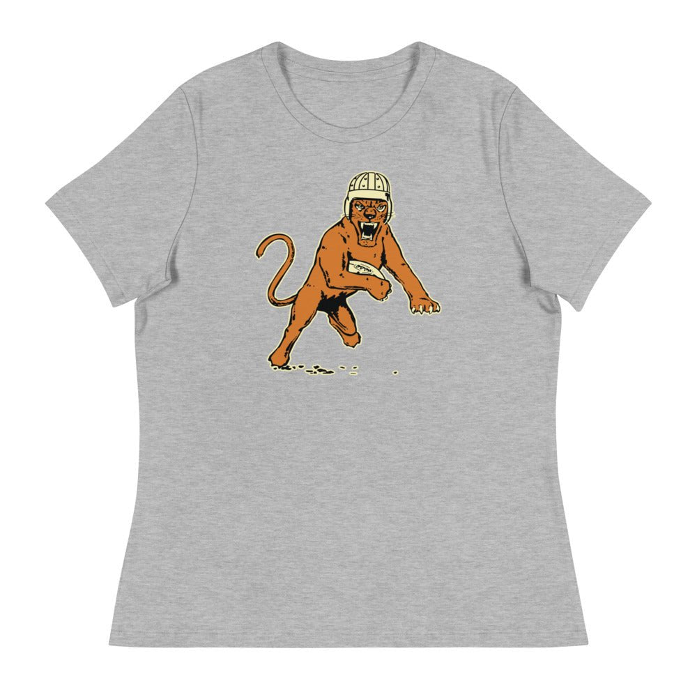 Vintage Pitt Football Women's Relaxed Shirt - 1940s Panther Football Mascot Art W Relaxed T Shirt - Rivalry Week