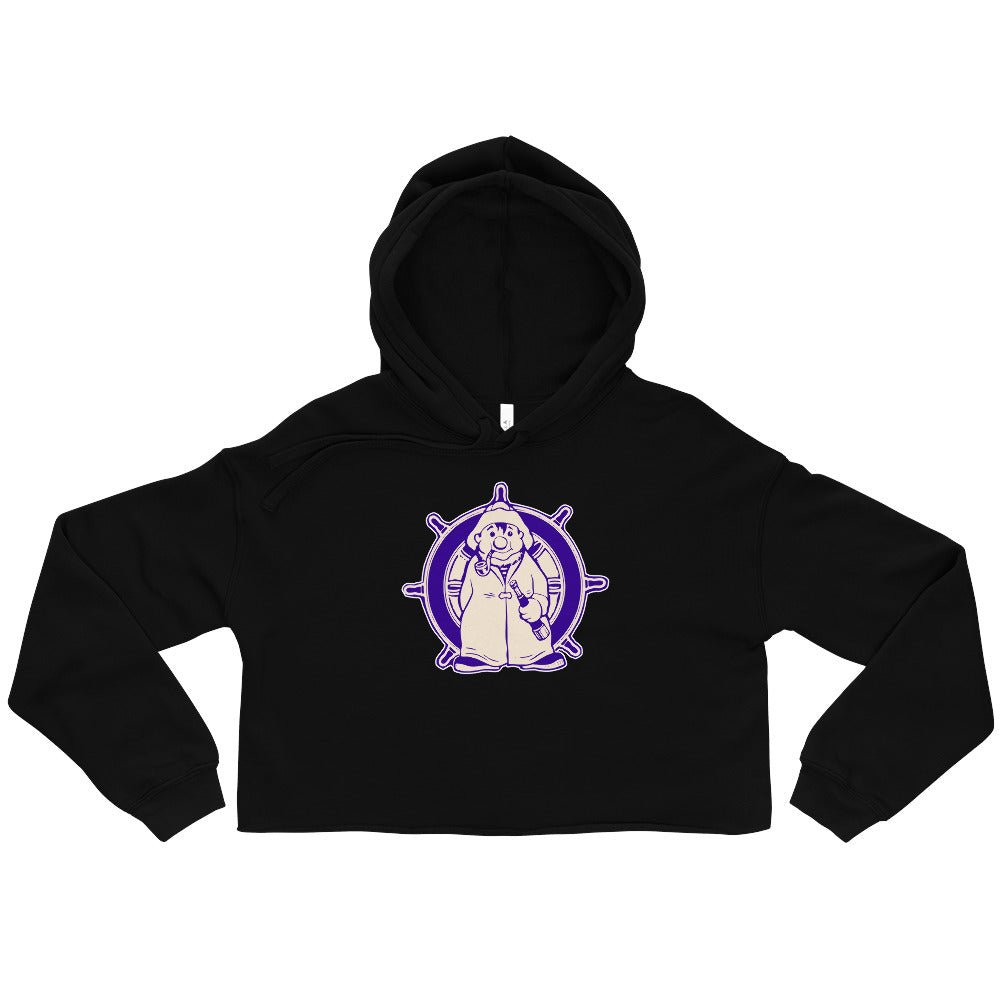 Vintage Portland Pilots Women's Cropped Hoodie - 1940s Wet Wally Art Cropped Hoodie - Rivalry Week