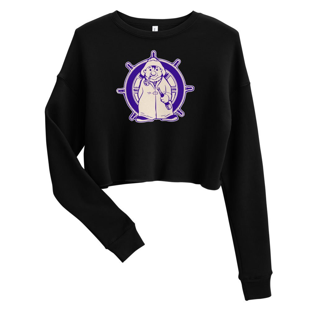 Vintage Portland Pilots Women's Cropped Sweatshirt - 1940s Wet Wally Art Cropped Sweatshirt - Rivalry Week