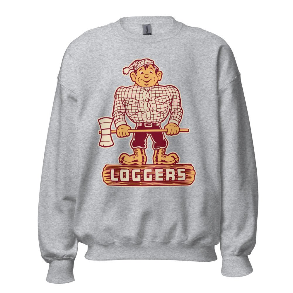 Vintage Puget Sound Crew Neck Sweatshirt - 1950s Happy Logger Art Sweatshirt - rivalryweek