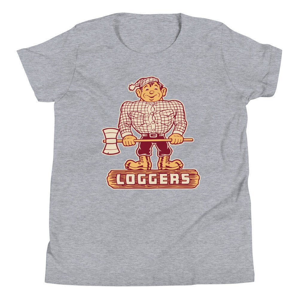 Vintage Puget Sound Kids Youth Shirt - 1950s Happy Logger Art Youth Staple Tee - rivalryweek