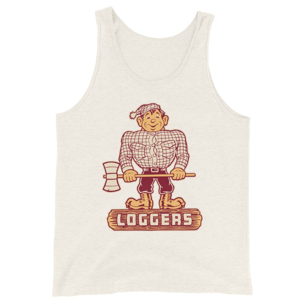 Vintage Puget Sound Men's Tank Top - 1950s Happy Logger Art Mens Tank Top - rivalryweek