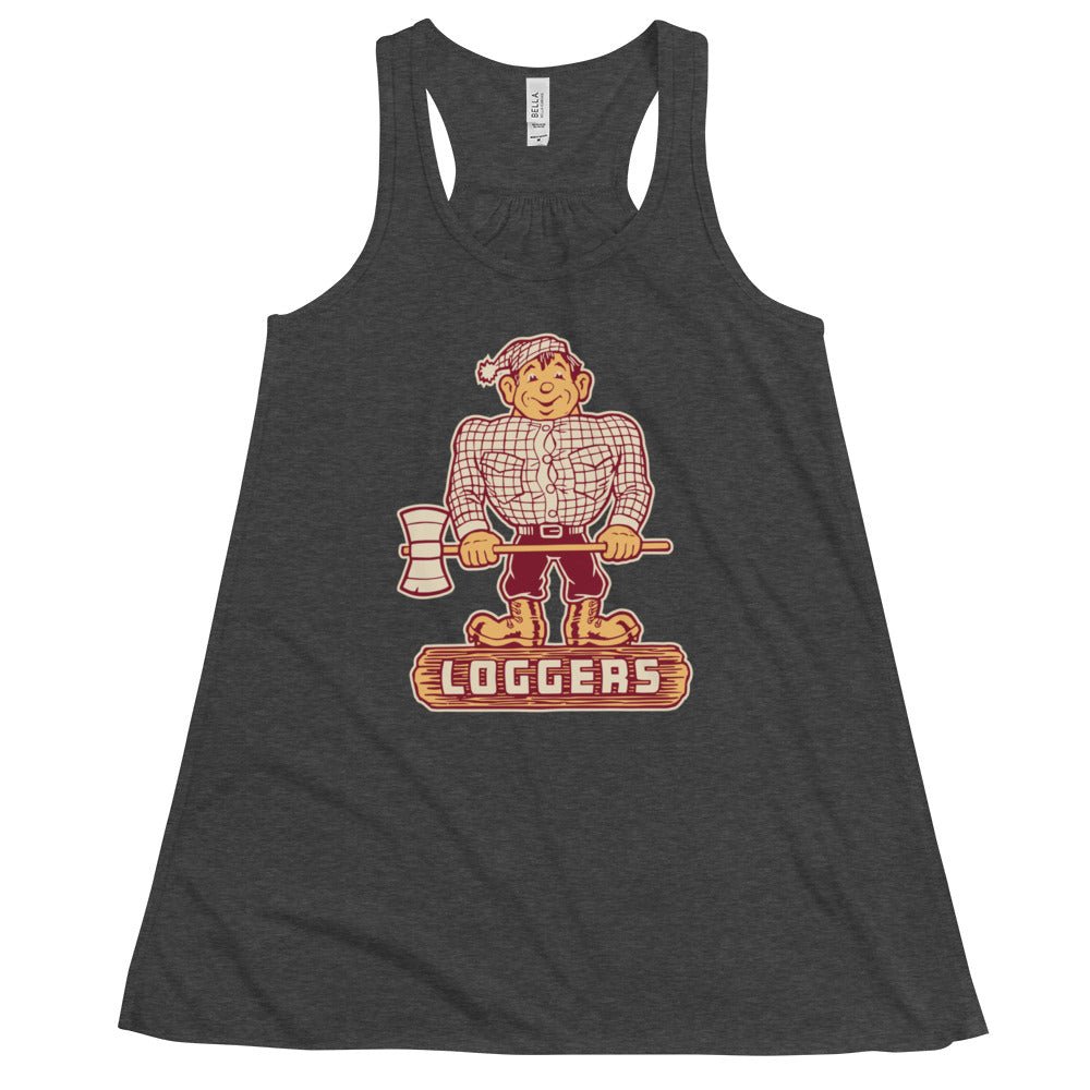 Vintage Puget Sound Women's Flowy Tank Top - 1950s Happy Logger Art W Tank Top - rivalryweek