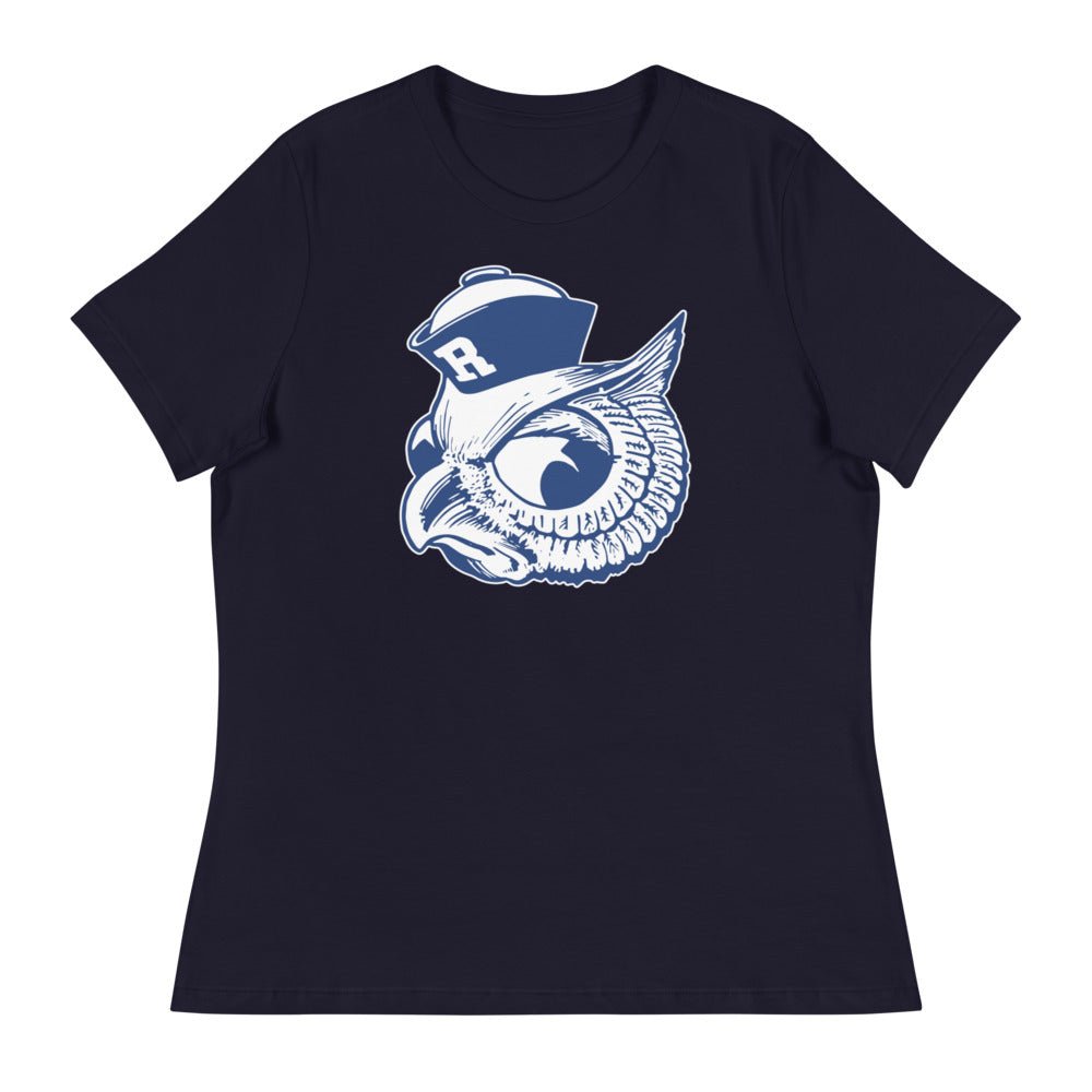 Vintage Rice Owls Women's Relaxed Shirt - 1950 Sailor Owl Art W Relaxed T Shirt - rivalryweek