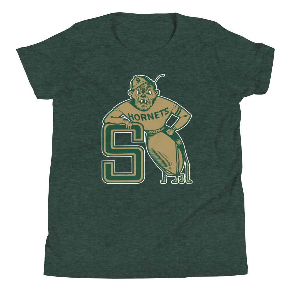 Vintage Sact State Kids Youth Shirt - 1950s Leaning Hornet Art Youth Staple Tee - Rivalry Week