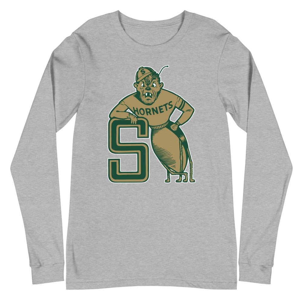 Vintage Sact State Long Sleeve Shirt - 1950s Leaning Hornet Art Long Sleeve Shirt - Rivalry Week