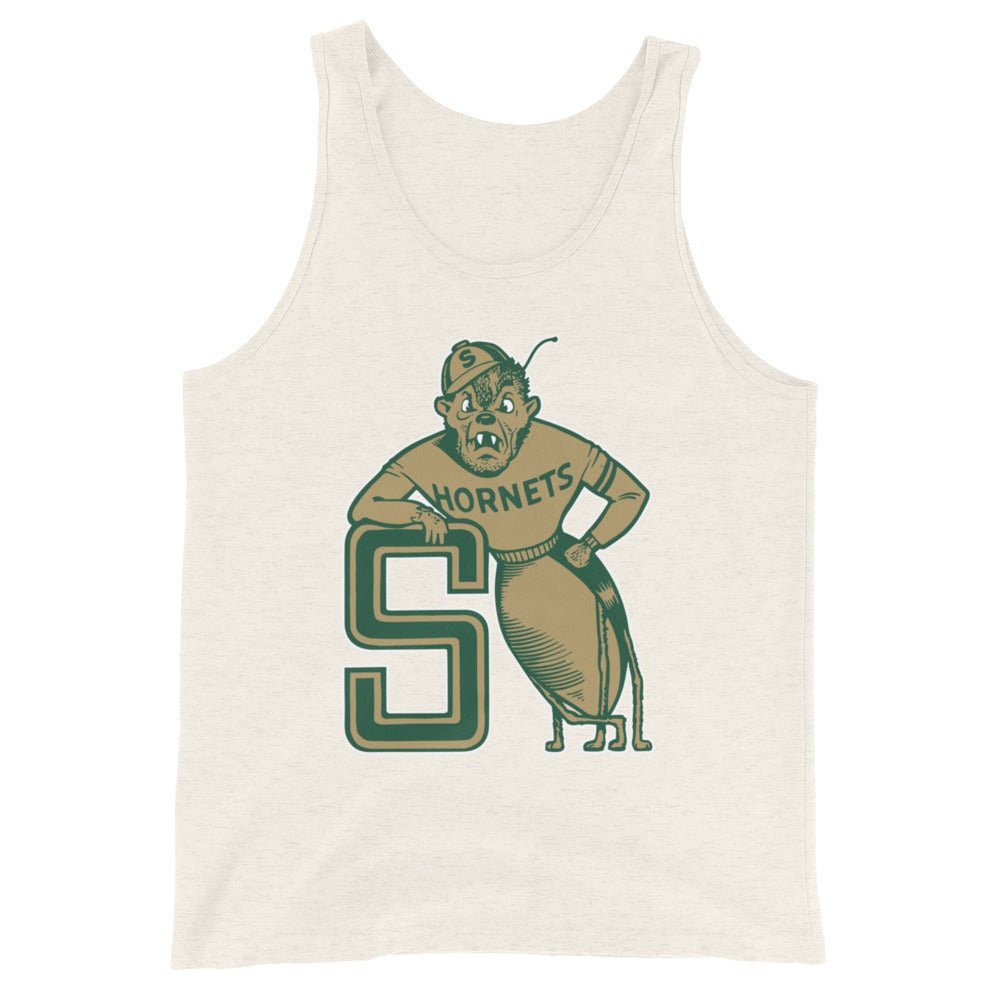 Vintage Sact State Men's Tank Top - 1950s Leaning Hornet Art Mens Tank Top - Rivalry Week