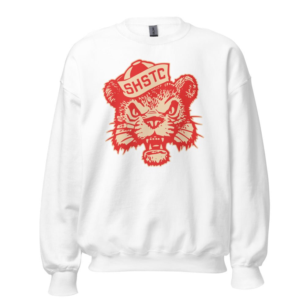 Vintage Sam Houston State University Crew Neck Sweatshirt - 1950s Bearkat in the Hat Art Sweatshirt - rivalryweek