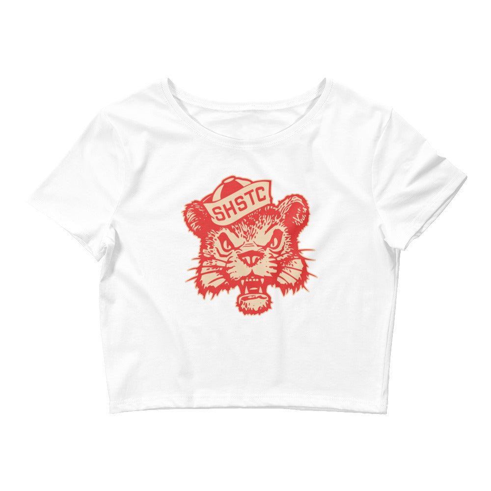 Vintage Sam Houston State University Crop Top - 1950s Bearkat in the Hat Art Crop Top - rivalryweek