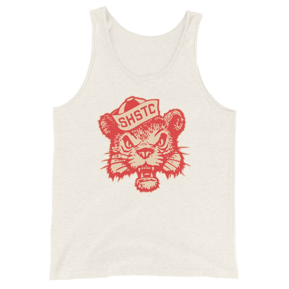 Vintage Sam Houston State University Men's Tank Top - 1950s Bearkat in the Hat Art Mens Tank Top - rivalryweek