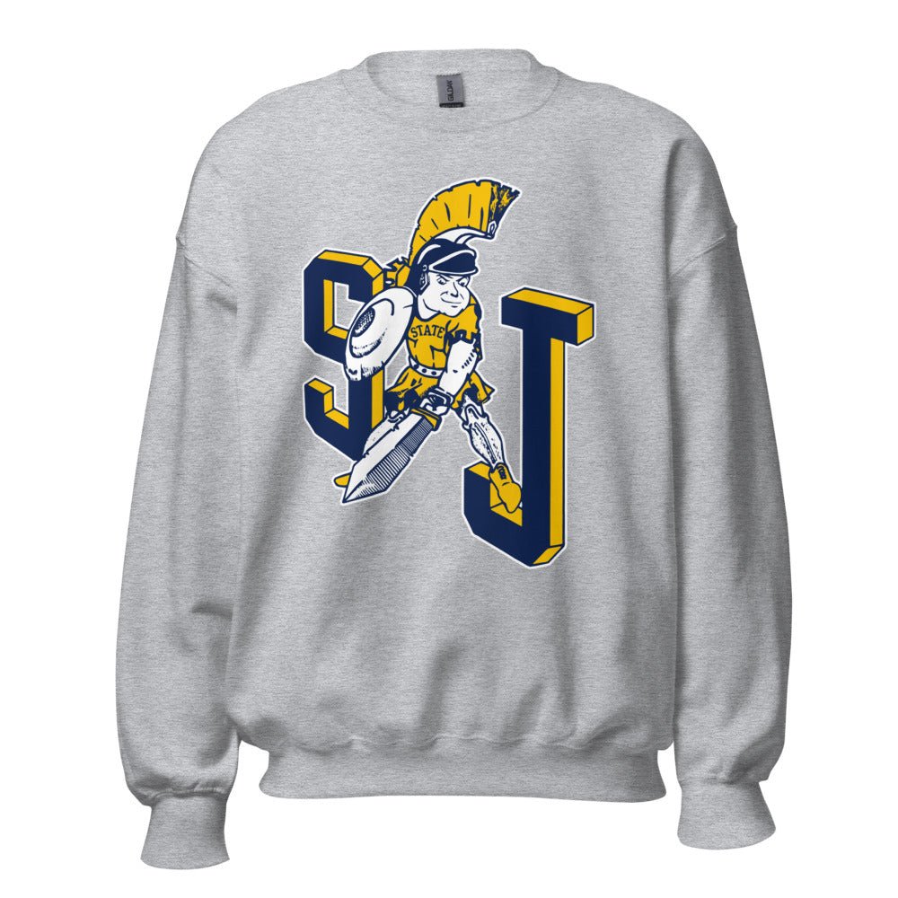 Vintage San Jose State Crew Neck Sweatshirt - 1940s SJ Spartan Art Sweatshirt - rivalryweek