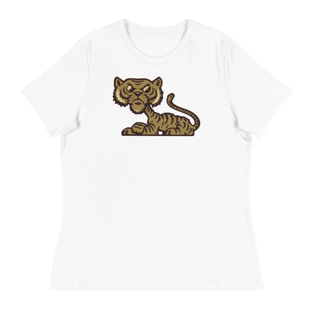 Vintage Sewanee Women's Relaxed Shirt - 1930s Sitting Tiger Art W Relaxed T Shirt - rivalryweek