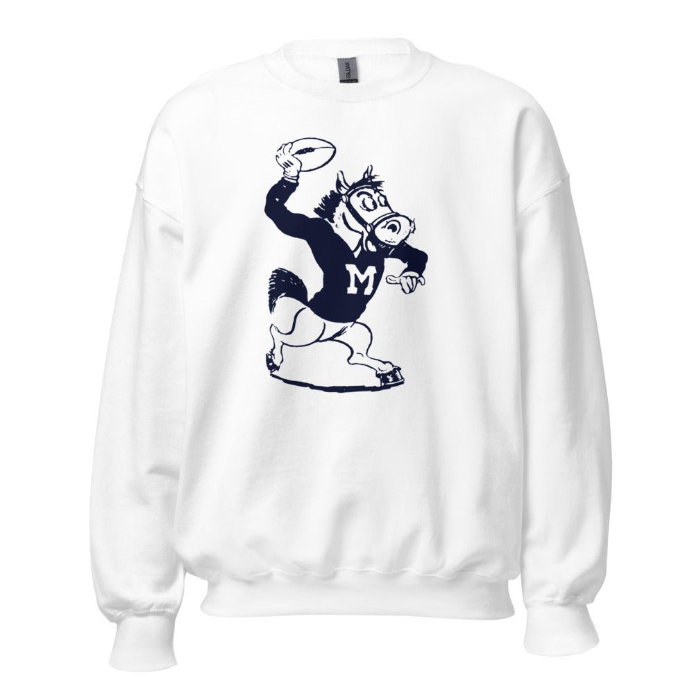 Vintage SMU Crew Neck Sweatshirt - 1940s Mustang Varsity Pass Art Sweatshirt - rivalryweek