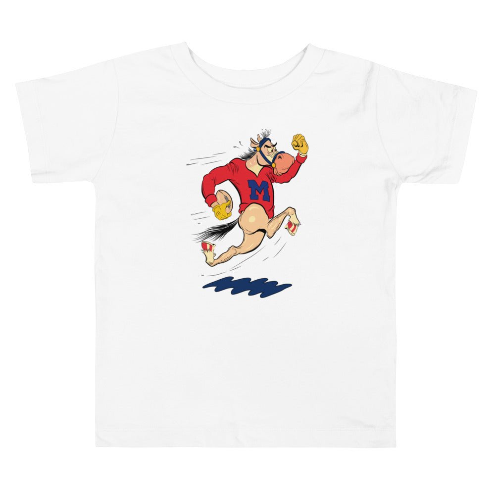 Vintage SMU Toddler T Shirt - 1966 SMU Mustang Football Art Toddler Staple Tee - rivalryweek